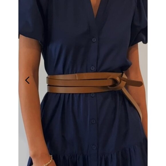 Brochu Walker The Bridle Women's Saddle Brown Wrap Leather Belt One Size - Picture 7 of 7